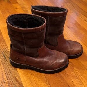 UGG Chestnut and Dark Brown Leather Boots